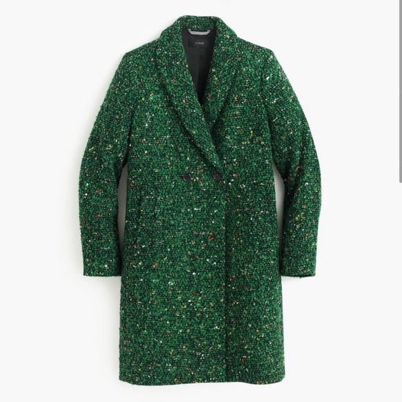 J. Crew DaphneTopcoat Italian Tweed Wool Green - Picture 1 of 12